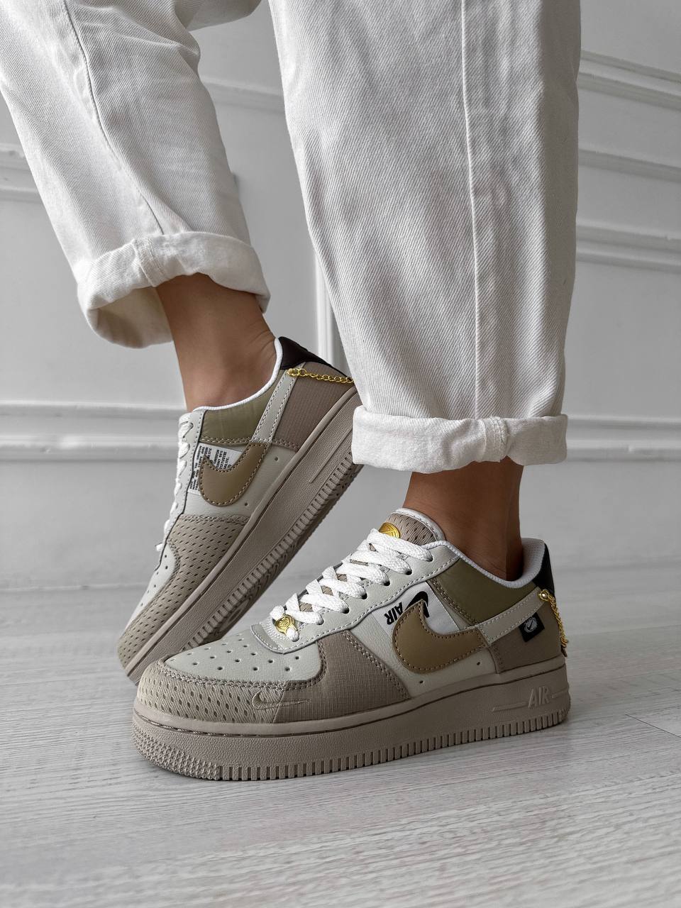 Nike Air Force 1 Low Tan Bling Beige Cream - oceanhype - 