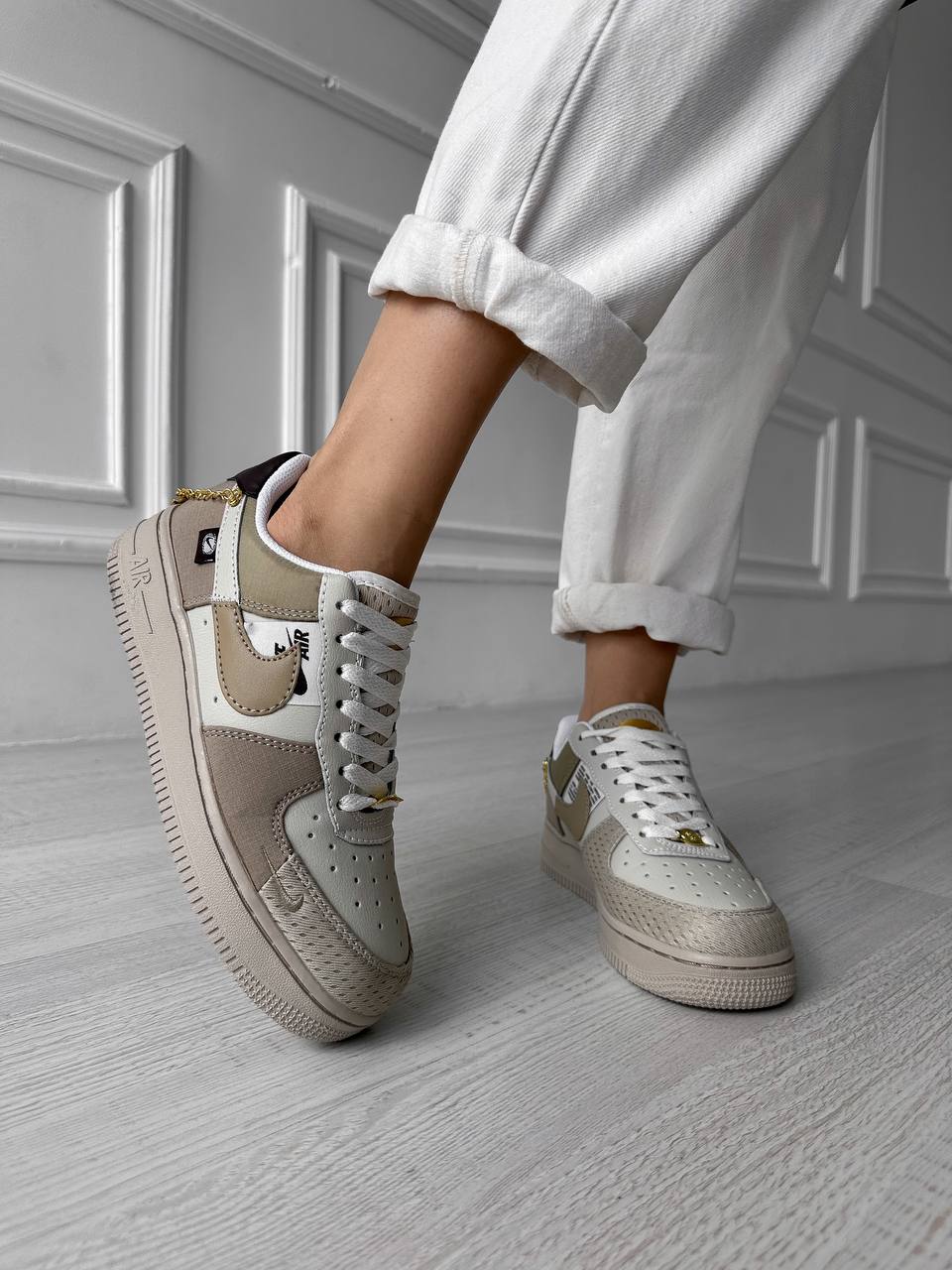 Nike Air Force 1 Low Tan Bling Beige Cream - oceanhype - 