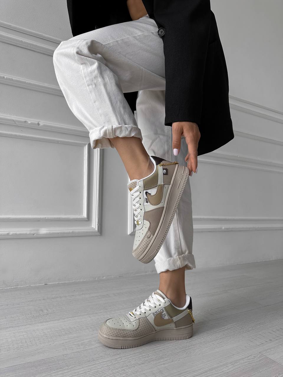 Nike Air Force 1 Low Tan Bling Beige Cream - oceanhype - 