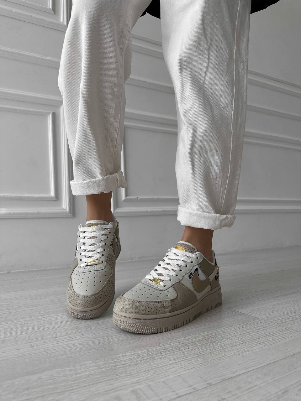 Nike Air Force 1 Low Tan Bling Beige Cream - oceanhype - 