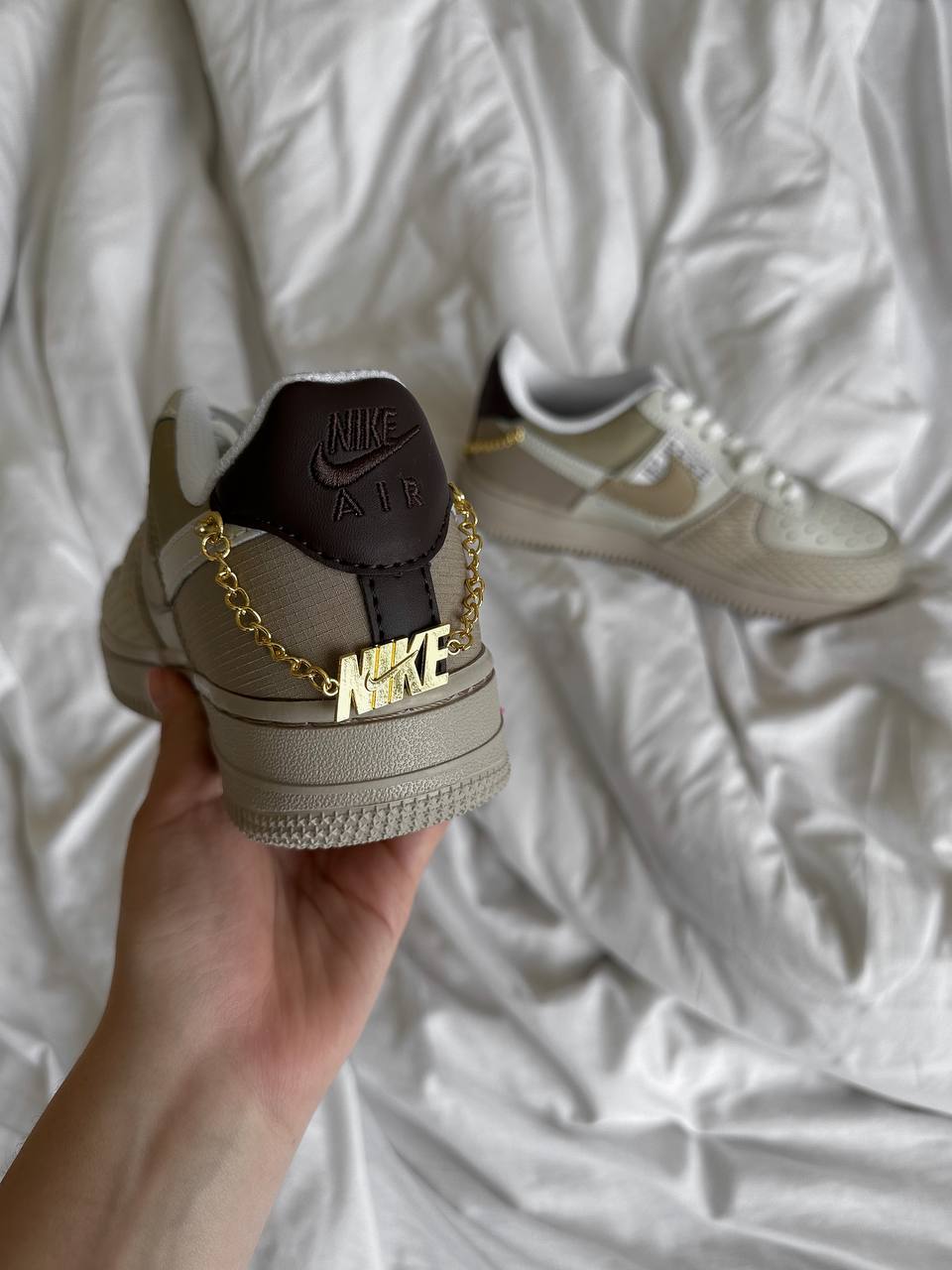 Nike Air Force 1 Low Tan Bling Beige Cream - oceanhype - 