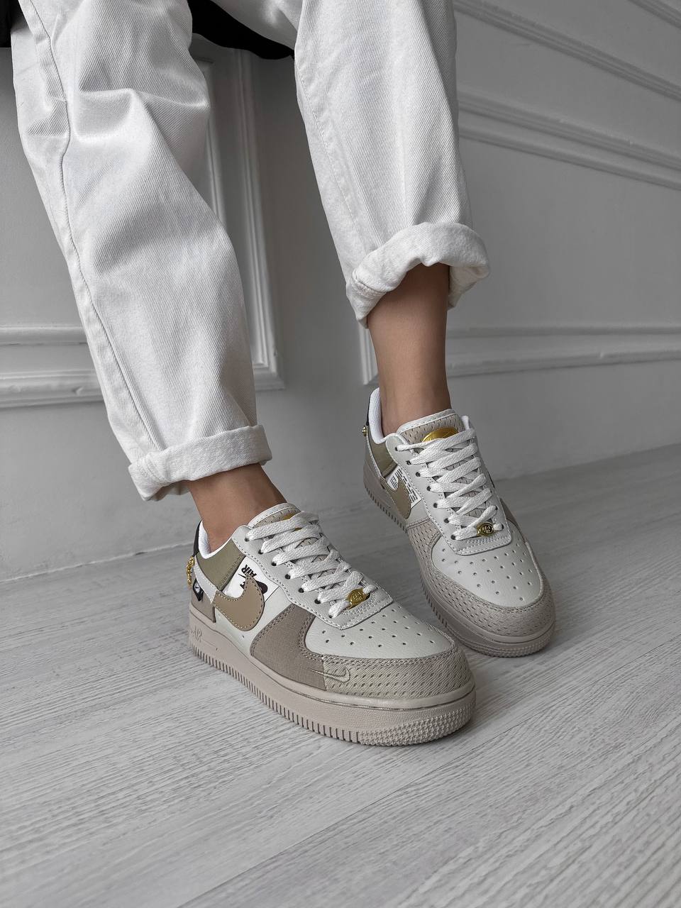 Nike Air Force 1 Low Tan Bling Beige Cream - oceanhype - 