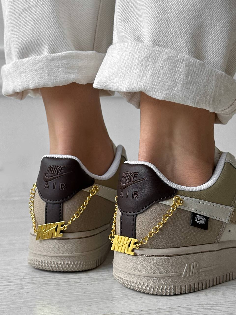 Nike Air Force 1 Low Tan Bling Beige Cream - oceanhype - 