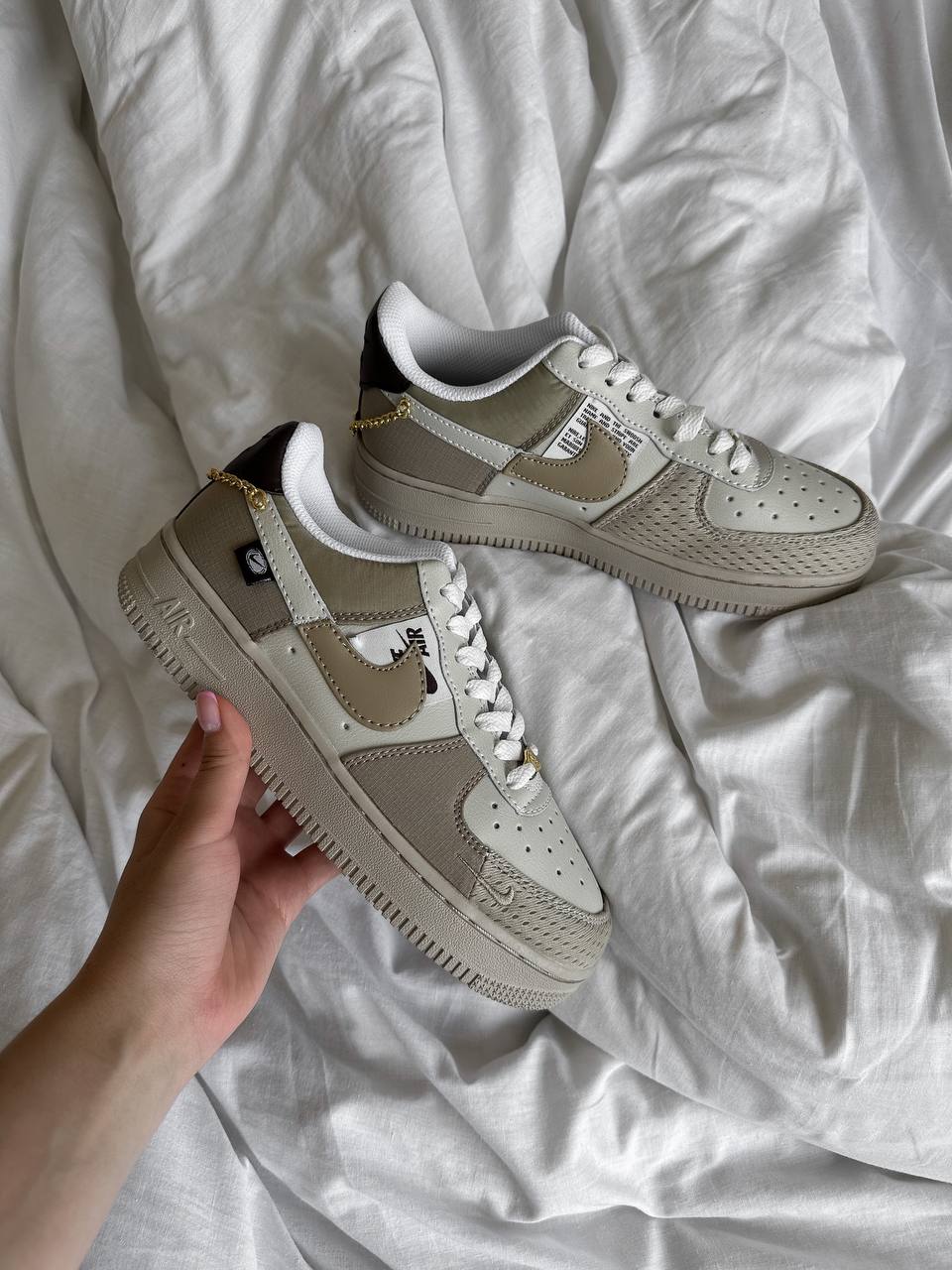 Nike Air Force 1 Low Tan Bling Beige Cream - oceanhype - 