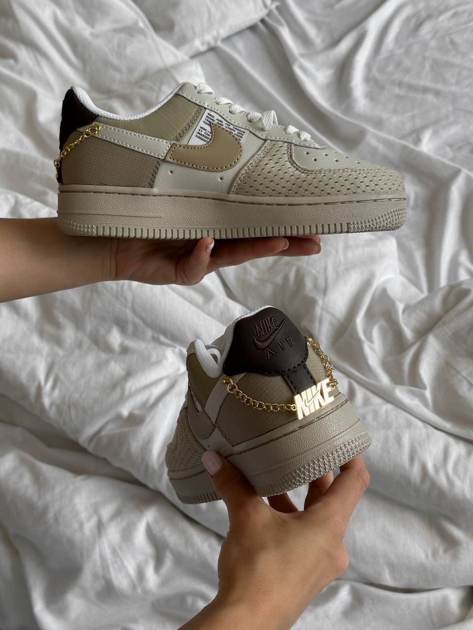 Nike Air Force 1 Low Tan Bling Beige Cream - oceanhype - 