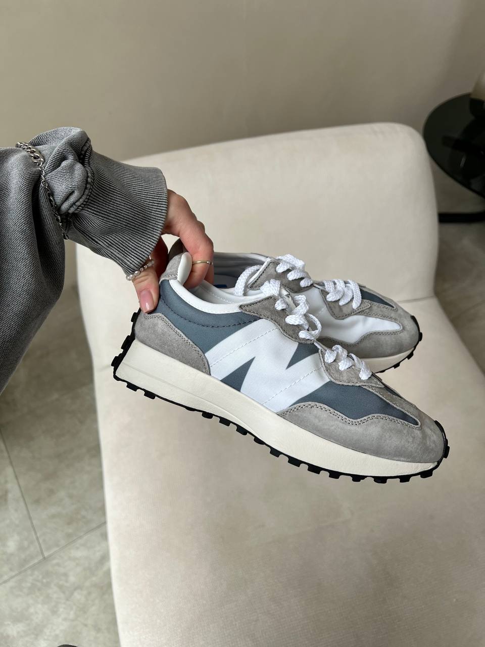 New Balance 327 White Grey - oceanhype - 