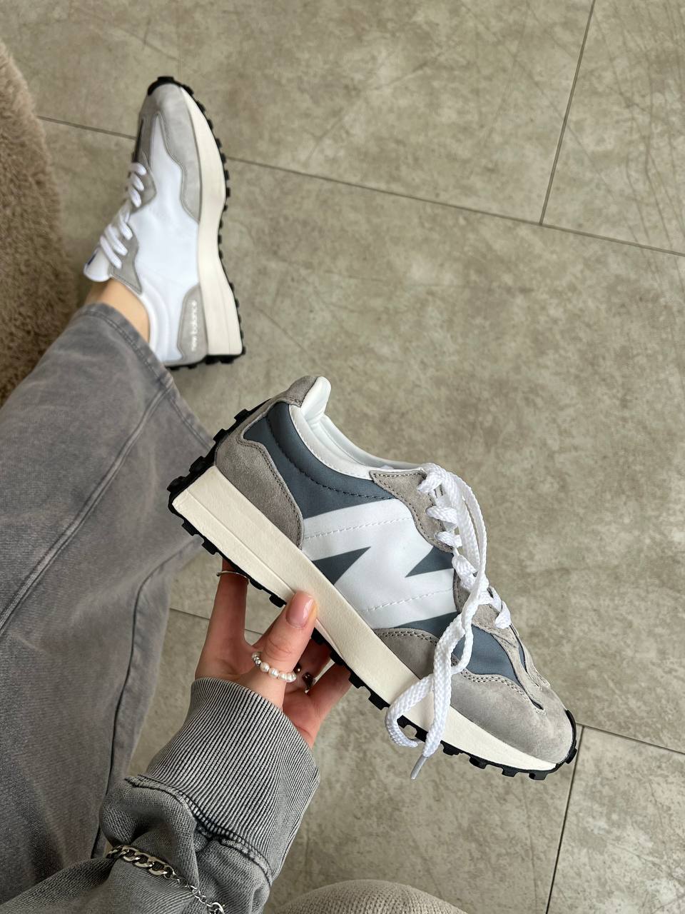 New Balance 327 White Grey - oceanhype - 