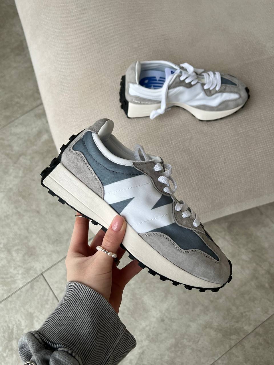 New Balance 327 White Grey - oceanhype - 