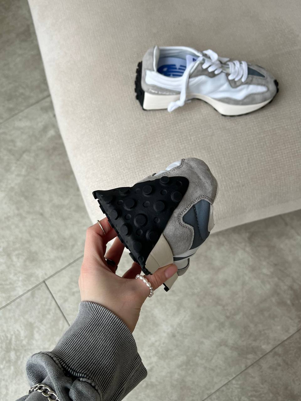 New Balance 327 White Grey - oceanhype - 