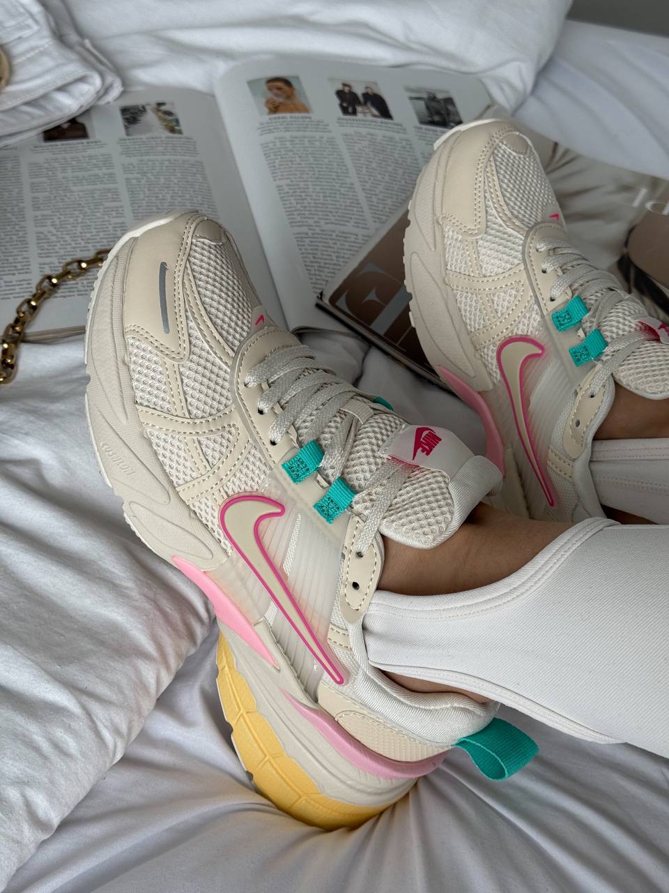 Nike V2K Runtekk Beige Pink Blue - oceanhype - 