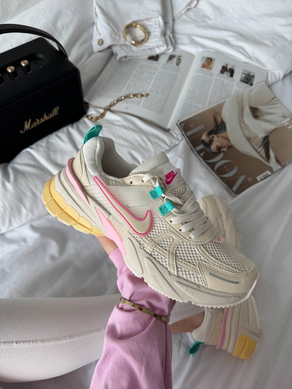 Nike V2K Runtekk Beige Pink Blue - oceanhype - 