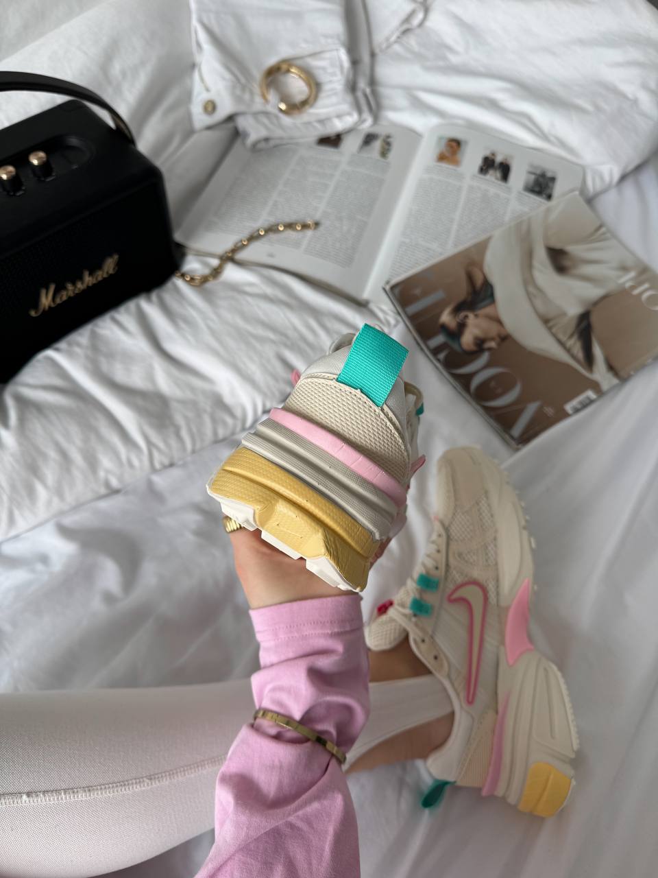 Nike V2K Runtekk Beige Pink Blue - oceanhype - 