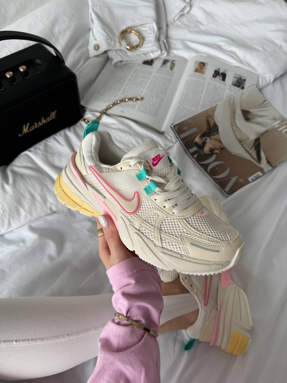 Nike V2K Runtekk Beige Pink Blue - oceanhype - 