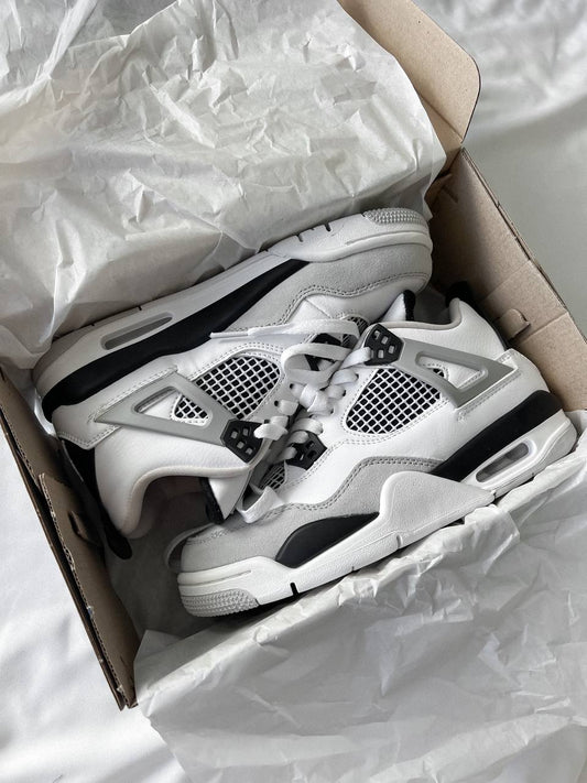 Nike Air Jordan 4 Retro White Black Gray - oceanhype - 