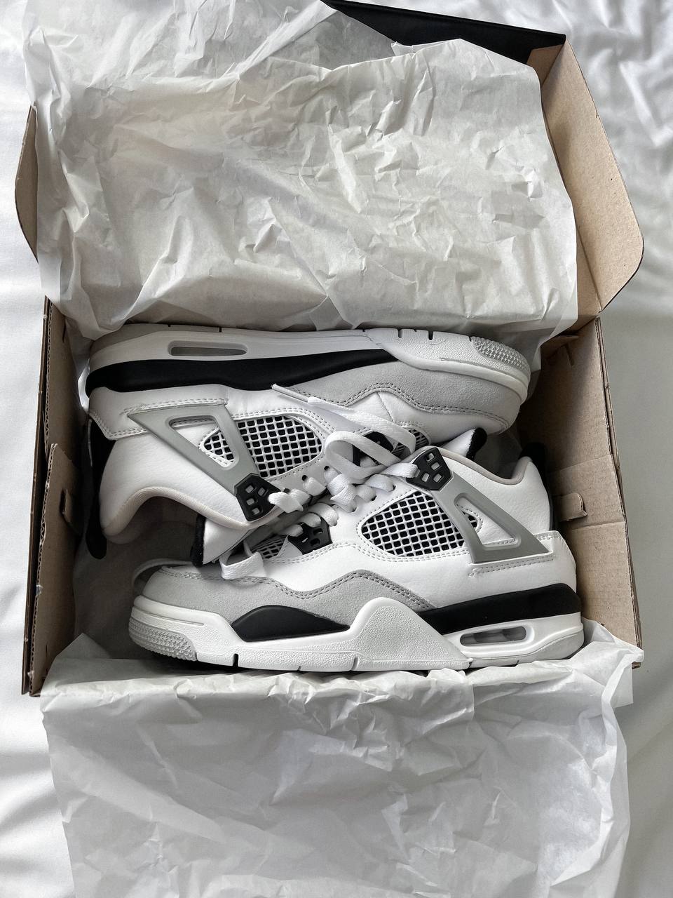 Nike Air Jordan 4 Retro White Black Gray - oceanhype - 