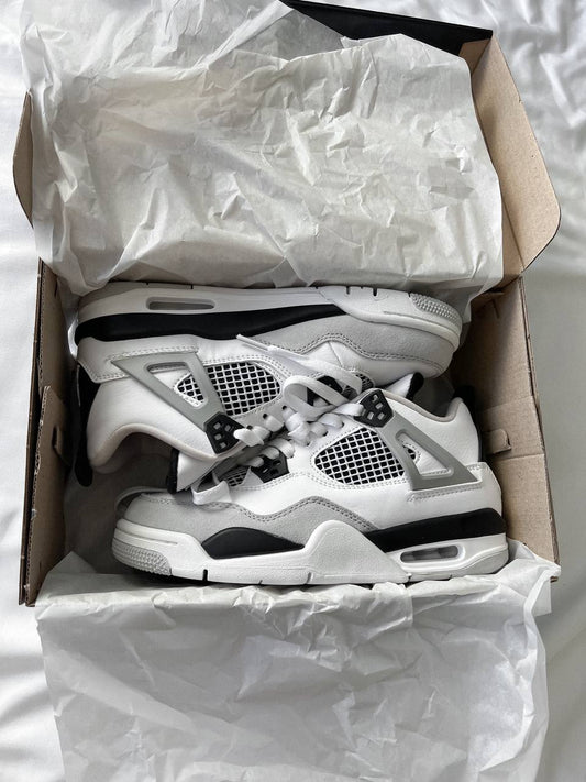 Nike Air Jordan 4 Retro White Black Gray - oceanhype - 