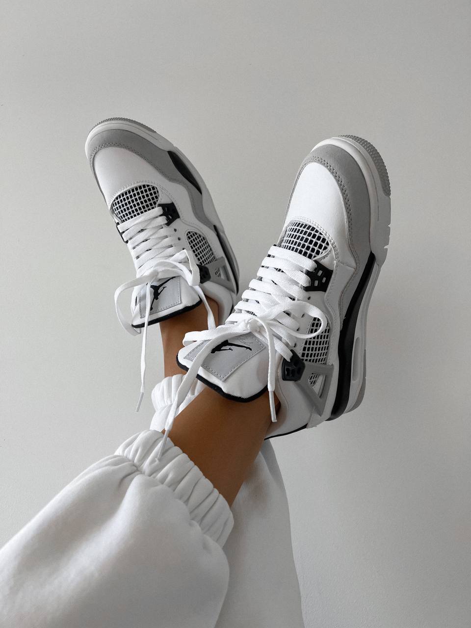 Nike Air Jordan 4 Retro White Black Gray - oceanhype - 