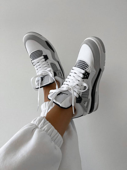 Nike Air Jordan 4 Retro White Black Gray - oceanhype - 