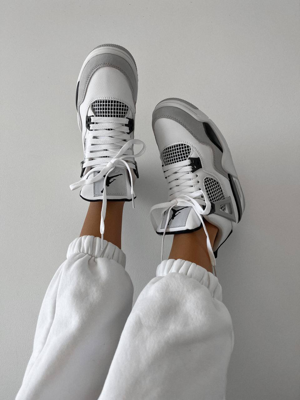 Nike Air Jordan 4 Retro White Black Gray - oceanhype - 