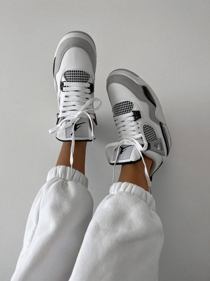 Nike Air Jordan 4 Retro White Black Gray - oceanhype - 