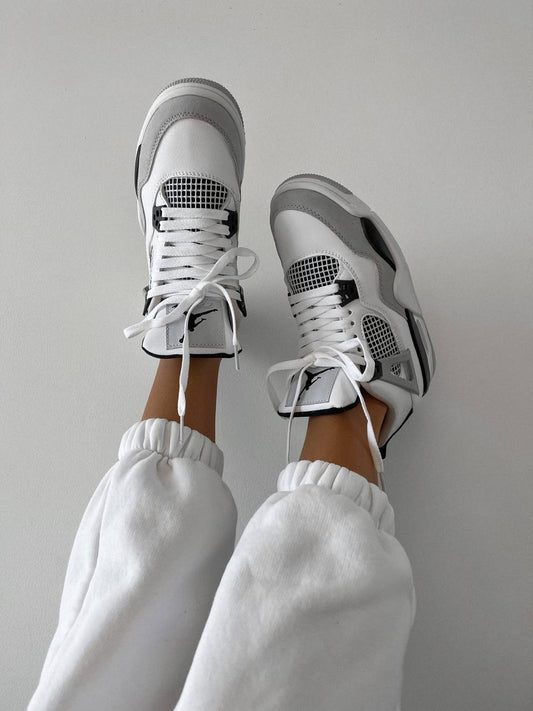 Nike Air Jordan 4 Retro White Black Gray - oceanhype - 
