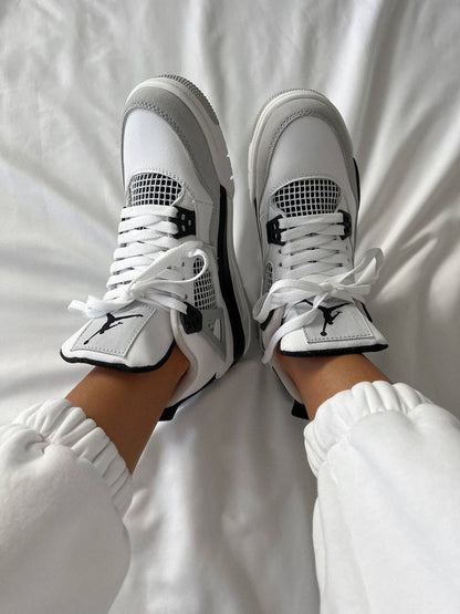 Nike Air Jordan 4 Retro White Black Gray - oceanhype - 