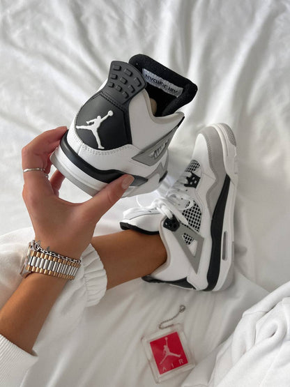 Nike Air Jordan 4 Retro White Black Gray - oceanhype - 