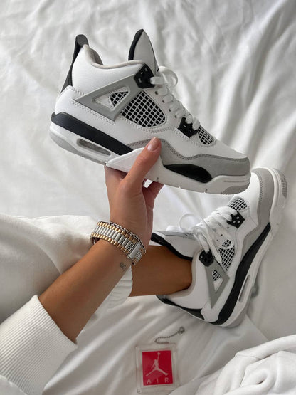 Nike Air Jordan 4 Retro White Black Gray - oceanhype - 