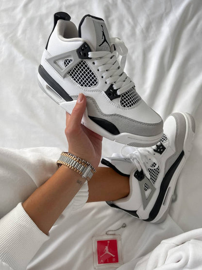 Nike Air Jordan 4 Retro White Black Gray - oceanhype - 