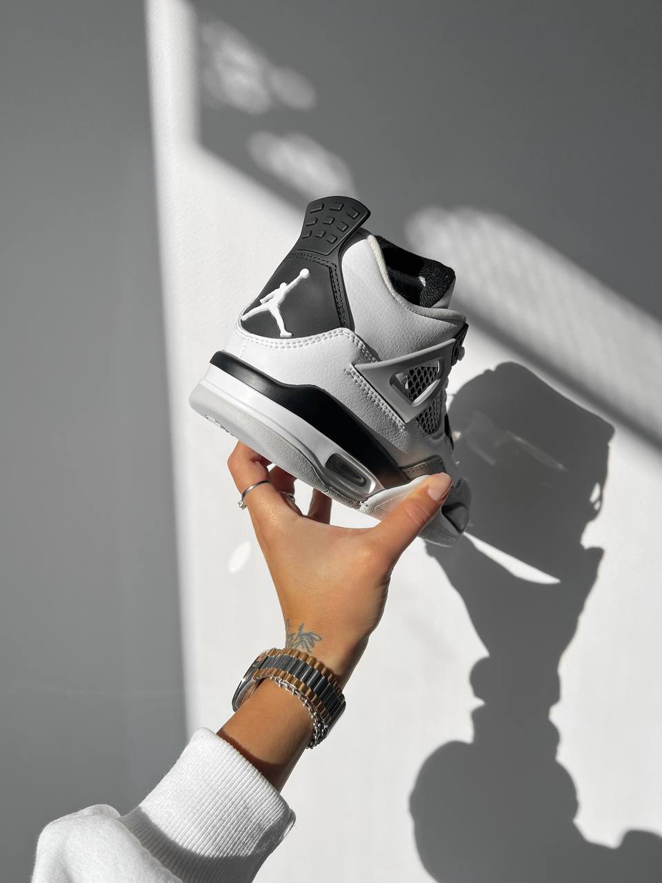 Nike Air Jordan 4 Retro White Black Gray - oceanhype - 