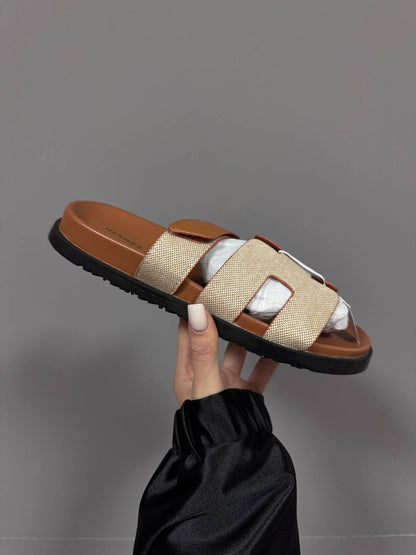 Hermes Chypre Apricot Sandals - oceanhype - 