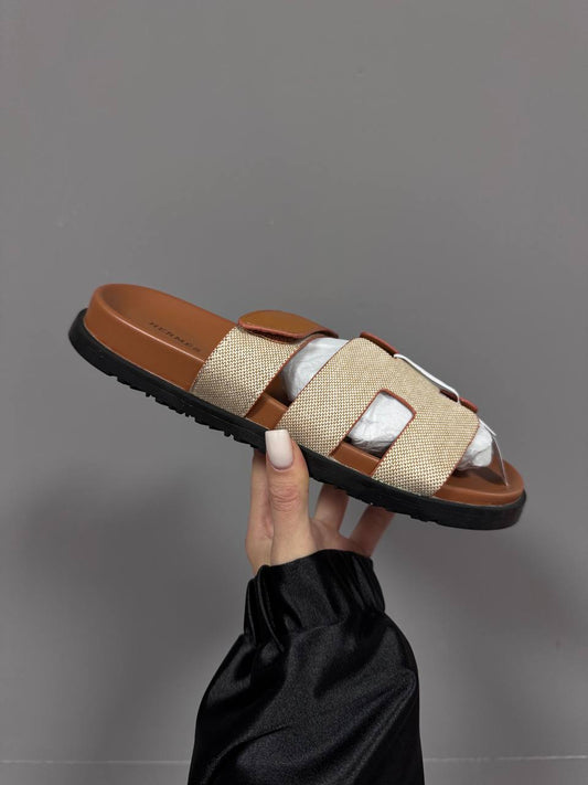 Hermes Chypre Apricot Sandals - oceanhype - 