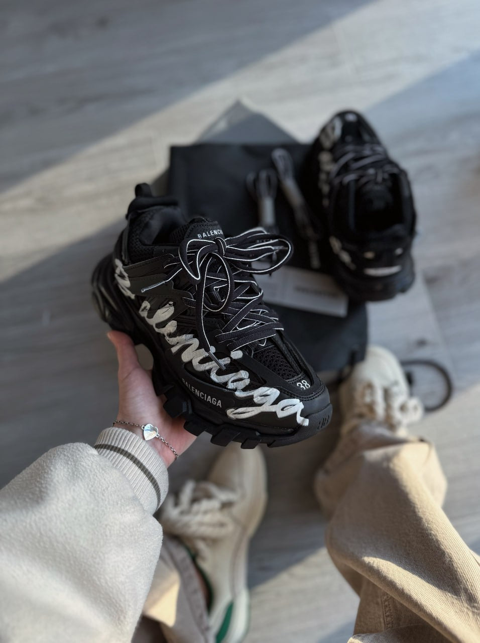 Balenciaga Track Sneaker Signature Black White